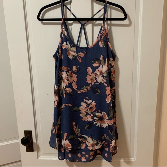 Three Pink Hearts Strappy floral Mini Dress - Picture 2 of 10